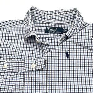 Polo Ralph Lauren Shirt Mens XL Blue Plaid Gingham Check Preppy Casual Pony